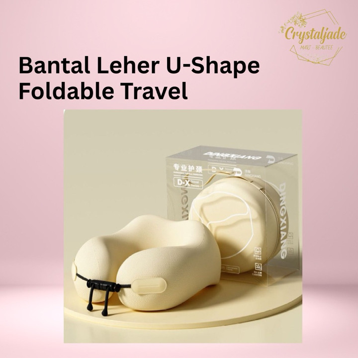 Bantal Leher U-Shape Foldable Pouch Travel Portable , Ergono