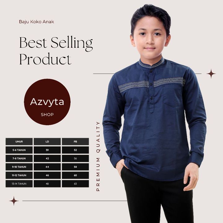 baju koko anak lengan panjang motif terbaru 2025 untuk umur 