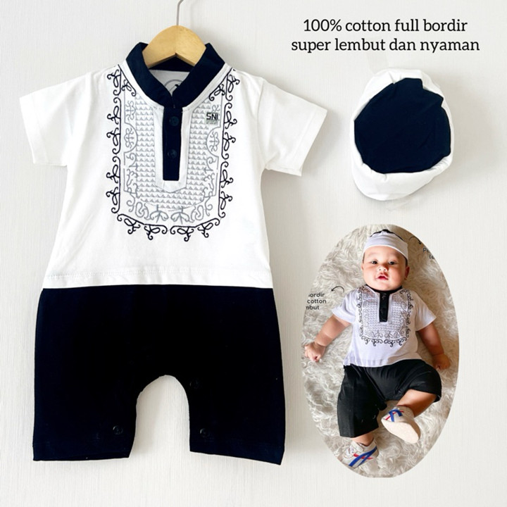 PREMIUM 100% cotton KOKO  Baju Koko Muslim Peci Bayi Cowok A