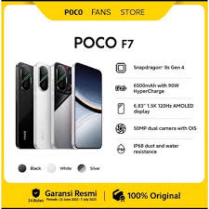 Xiaomi Poco F7 5G 12 512 nfc RAM 12GB 512GB New garansi resm