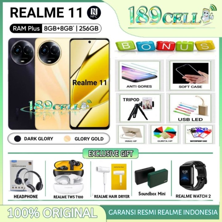 REALME 11 RAM 8/256 NFC | REALME11 8/256 4G GARANSI RESMI RE