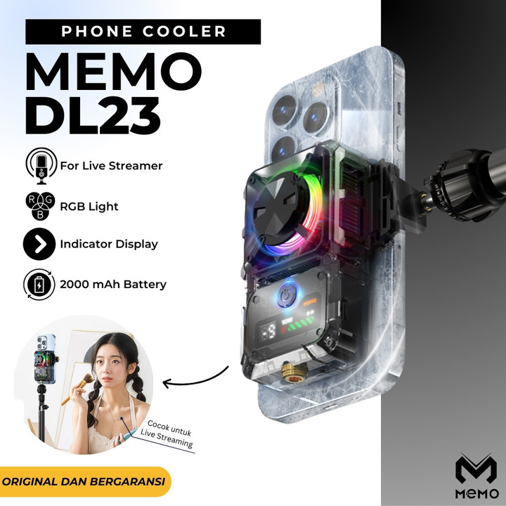 MEMO Fan Cooler DL23 dengan Baterai 2000mAh Pendingin AI unt
