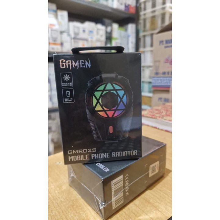 GAMEN Wireless Rechargable Fan Cooler Hp Tanpa Kabel RGB Lig