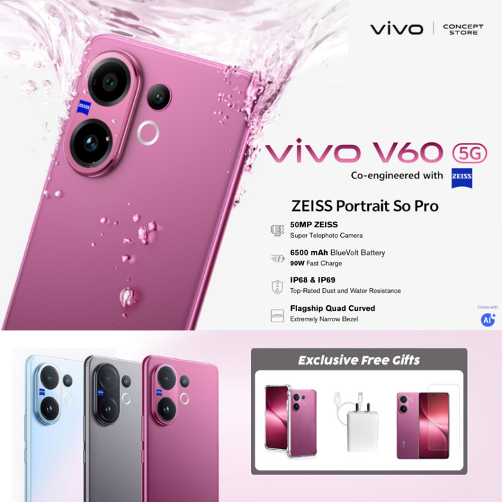 [ Gratis Ongkir ] Vivo V60 5G (8GB+256GB) | ZEISS Camera | 1