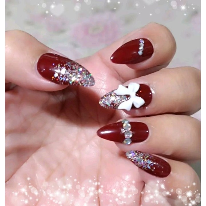 TERMURAH! KUKU PALSU FAKE NAILS 1 SET+ LEM GEL. UNTUK WEDDIN