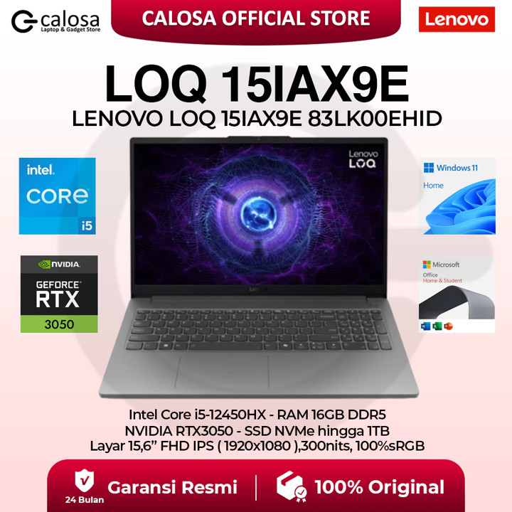 Lenovo LOQ 15IAX9E Intel Core i5-12450HX 16GB SSD 512GB 15.6