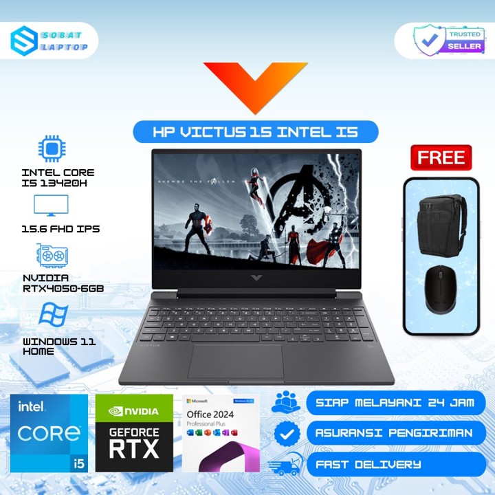 Laptop Gaming HP Victus 15 Intel Core i5 13420H RTX4050 RAM 