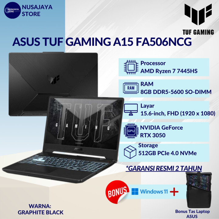 ASUS TUF Gaming A15 FA506NCG Ryzen 7-7445HS 16GB SSD 512GB R