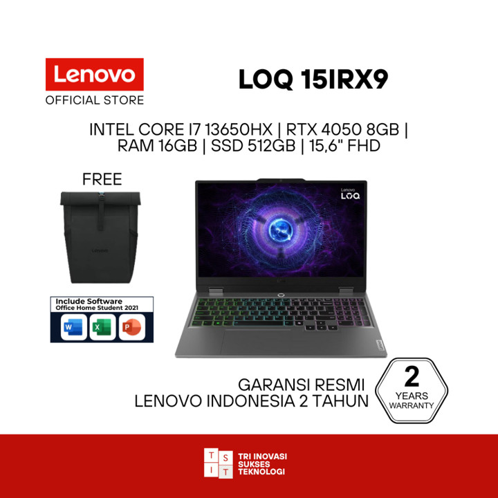 LENOVO LOQ Gaming 15IRX9 Intel Core I7-13650HX RTX4050 Ram 1
