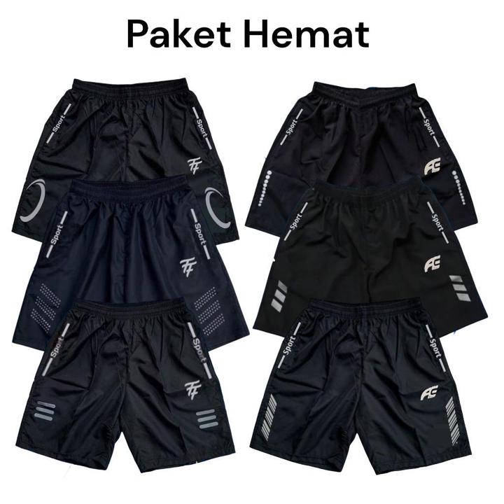 90rb dapat 5 Pcs Celana Pendek Olahraga Saku Resleting