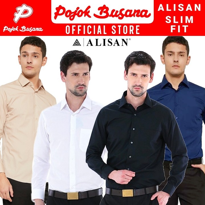 Pojok Busana Alisan Kemeja Lengan Panjang Slim Fit dan Premi