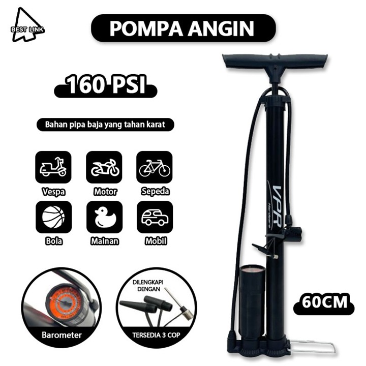 Pompa Angin Sepeda Motor dan Mobil Tabung Meter /pompa ban p
