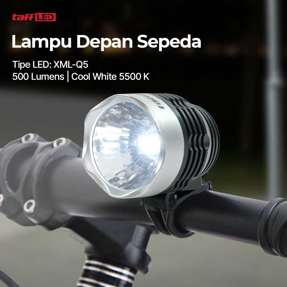 TaffLED Lampu Depan Sepeda LED CREE XML-Q5 Waterproof 3 Mode