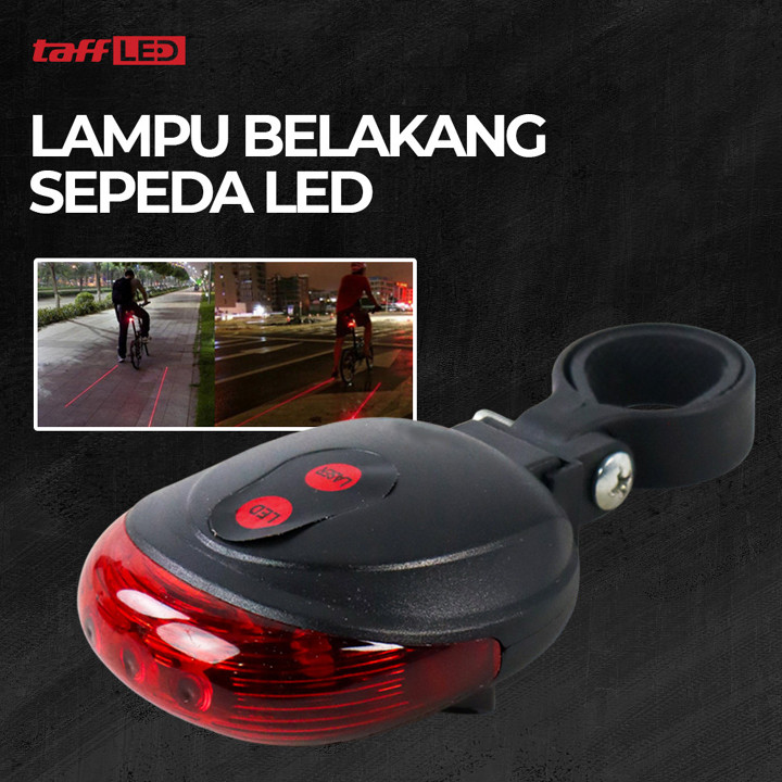 TaffLED Lampu Belakang Sepeda Tail Light Laser LED Waterproo