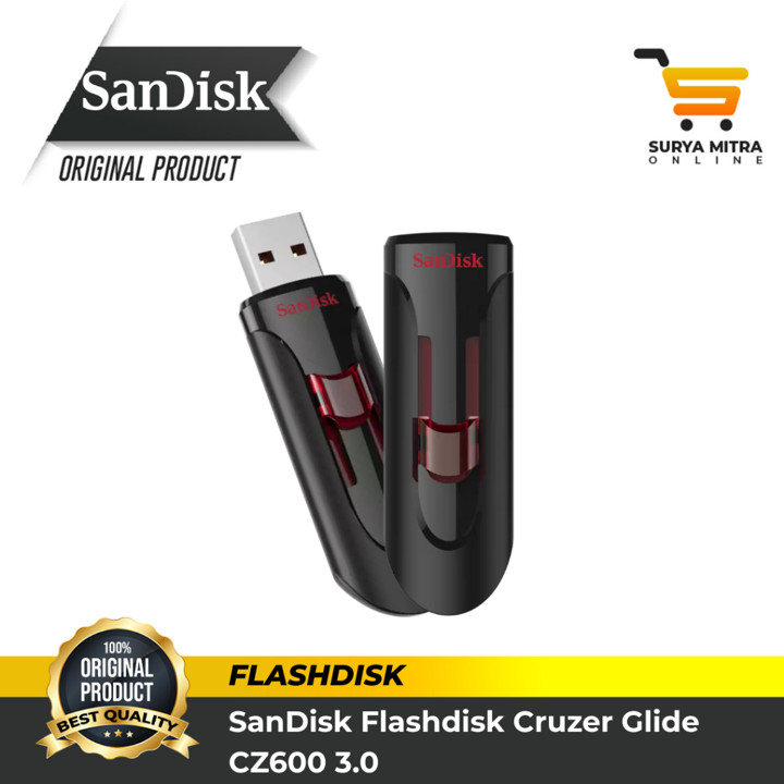 Flashdisk Sandisk Cruzer Glide CZ600 16GB / 32GB / 64GB / 12