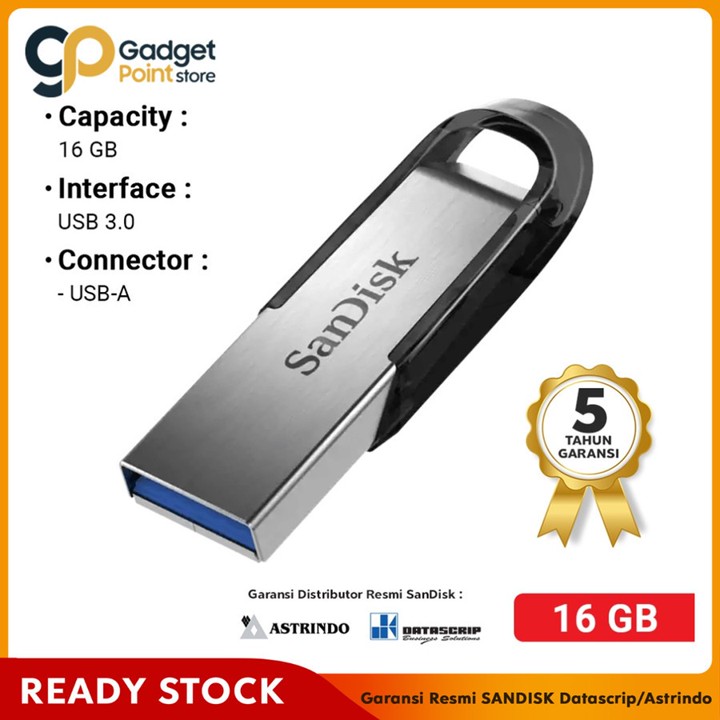 Flashdisk SanDisk 16GB USB 3.0 Ultra Flair CZ73 - Garansi Re