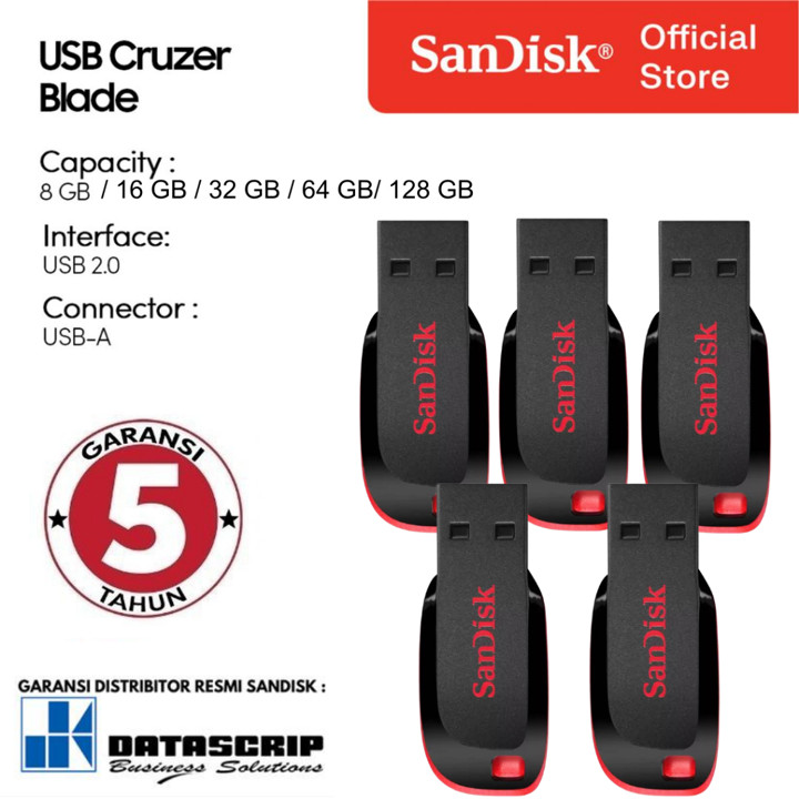 SANDISK Flash Disk CZ50 Cruzer Blade 8Gb / 16Gb / 32Gb / 64G