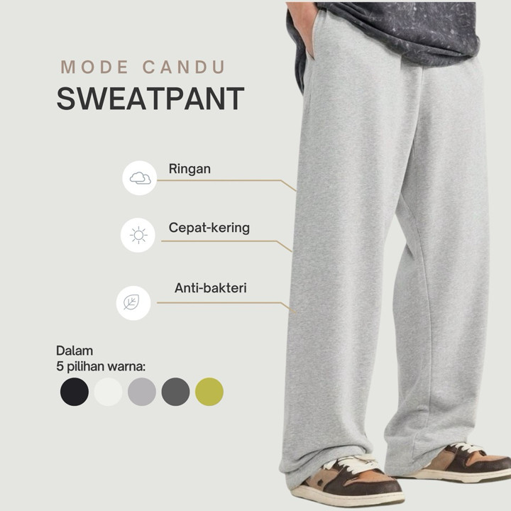 MODE CANDU Baggy Pants Celana Jogger Sweat Pants Korean Styl
