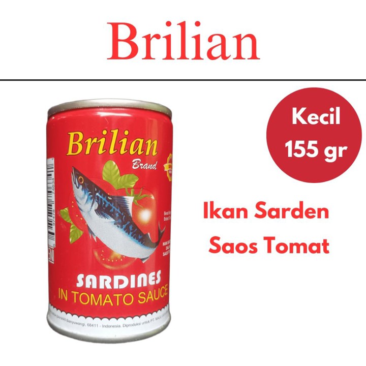 [b] Ikan Sarden Brilian Saos Tomat 155gr Murah Praktis Siap 