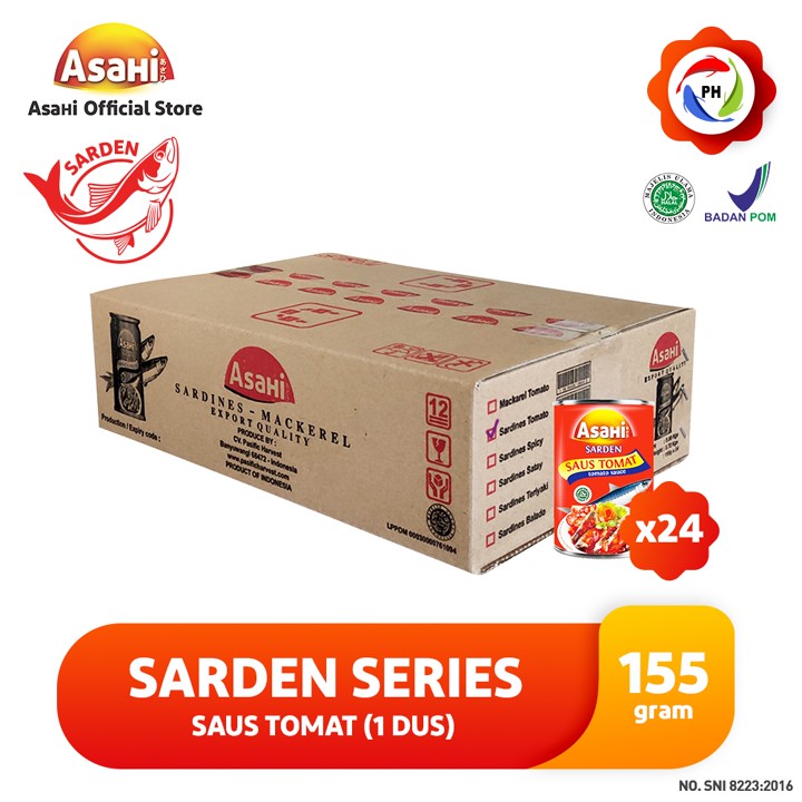 AsaHi Sarden Saus Tomat 155 gr - 1 Dus