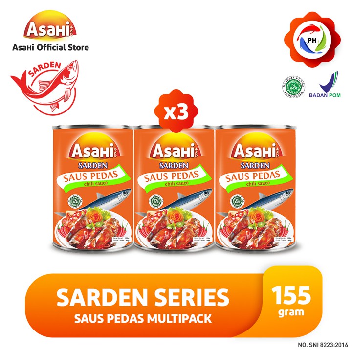 AsaHi Sarden Saus Pedas 155 gr - Multipack 3 pcs