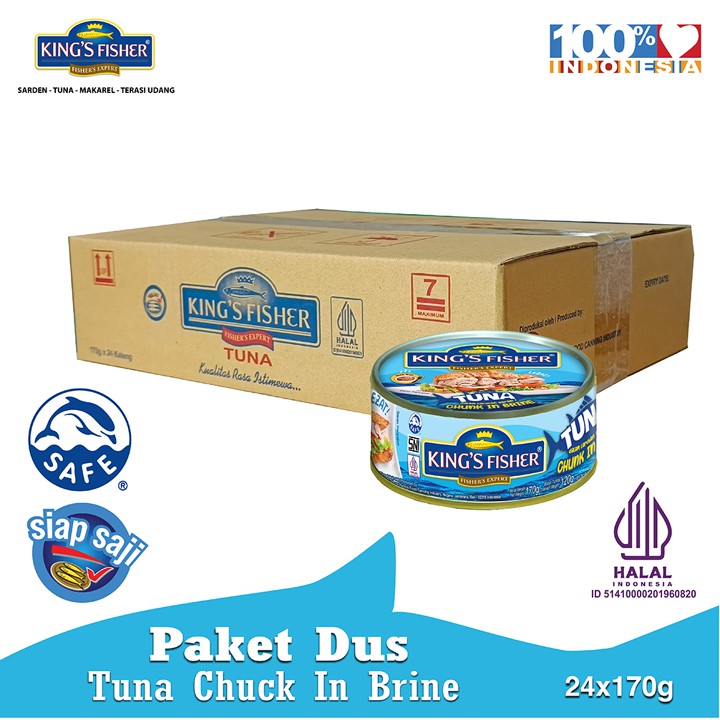 King's Fisher Paket 24 pcs  Tuna dalam Air Garam Tuna in Bri