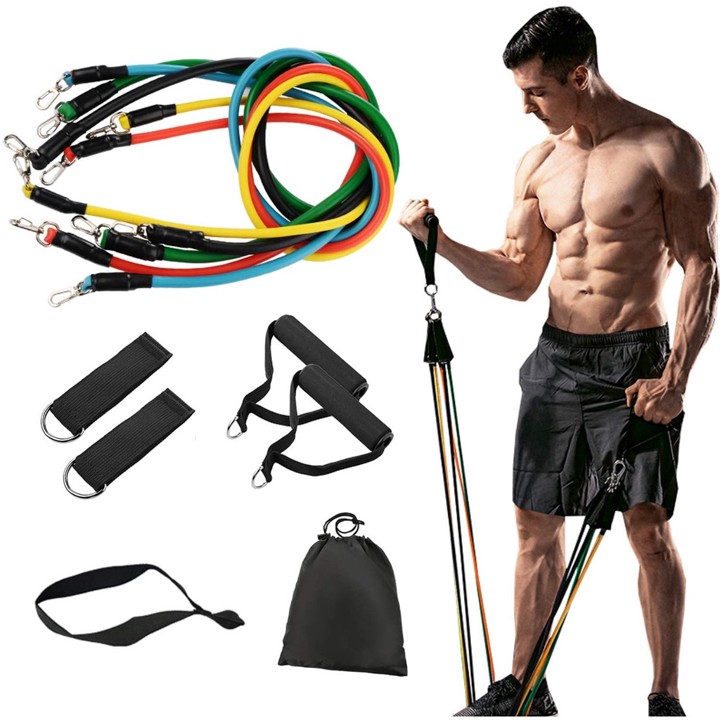paket Resistance Bands Band 11in1 tali fitness yoga pilates 