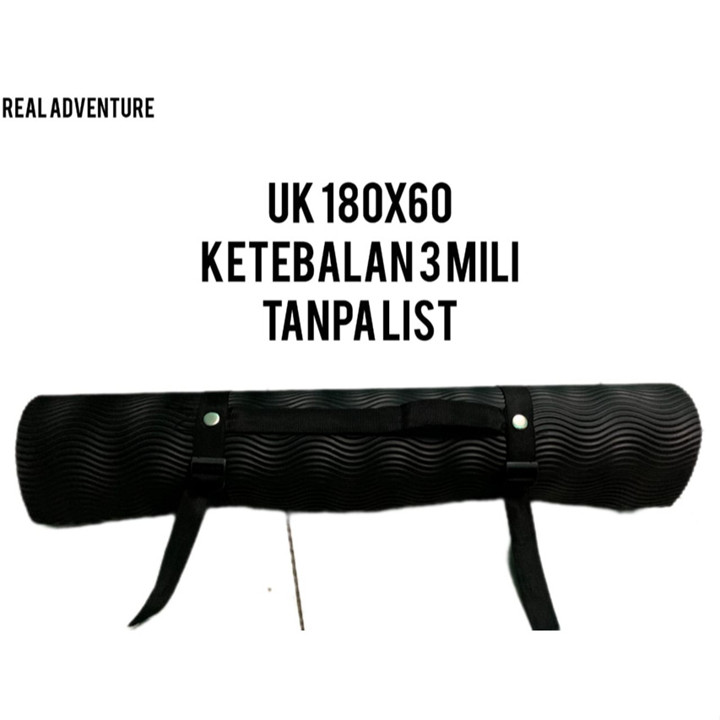 Matras Kemping & Yoga Gulung Tebal 3mm/4mm Tanpa List Sampin