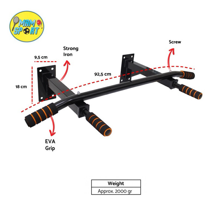 Pull Up Bars Alat Fitness ROX Iron Gym RPU-5201 Original