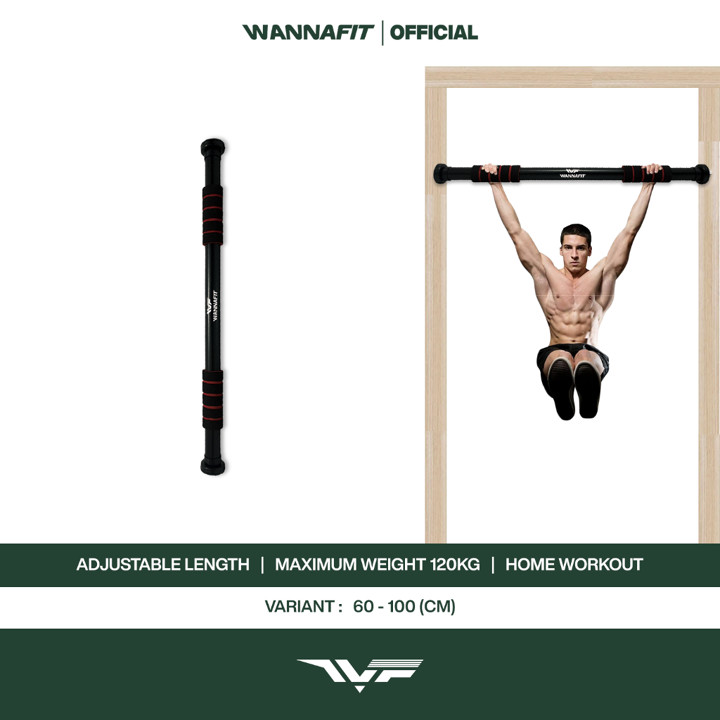 WANNAFIT Pull Up Bar 60cm - 100cm Door Chinning | Alat Olahr