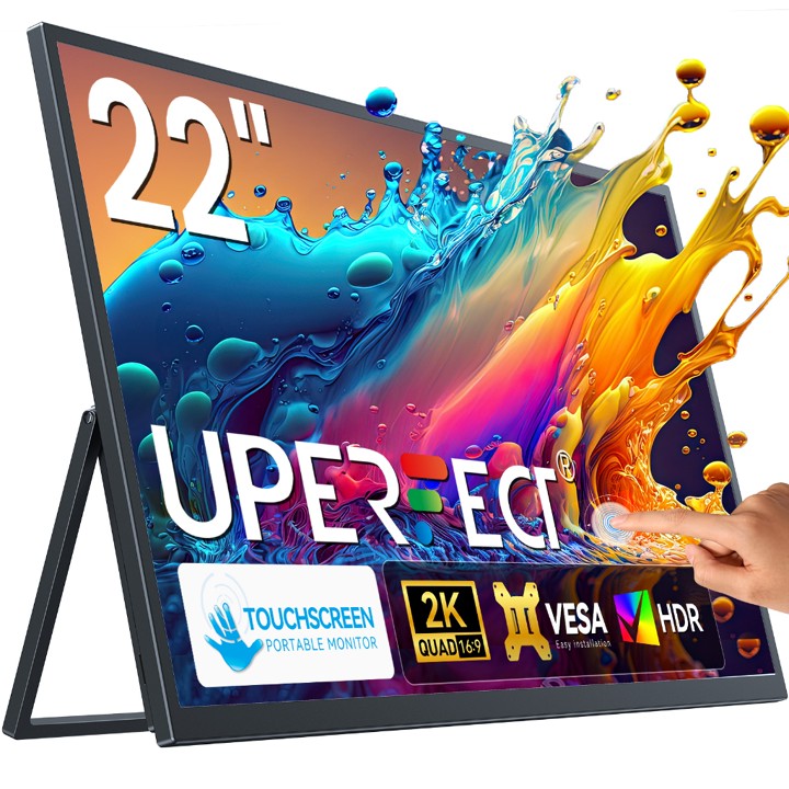UPERFECT Touch Monitor Portable Sentuhan 22 inch 2K 60HZ IPS