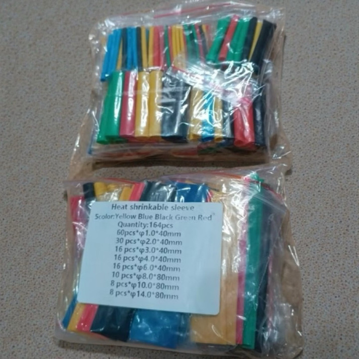 Selang bakar heat shrink kabel 5warna merah kuning hijau bir