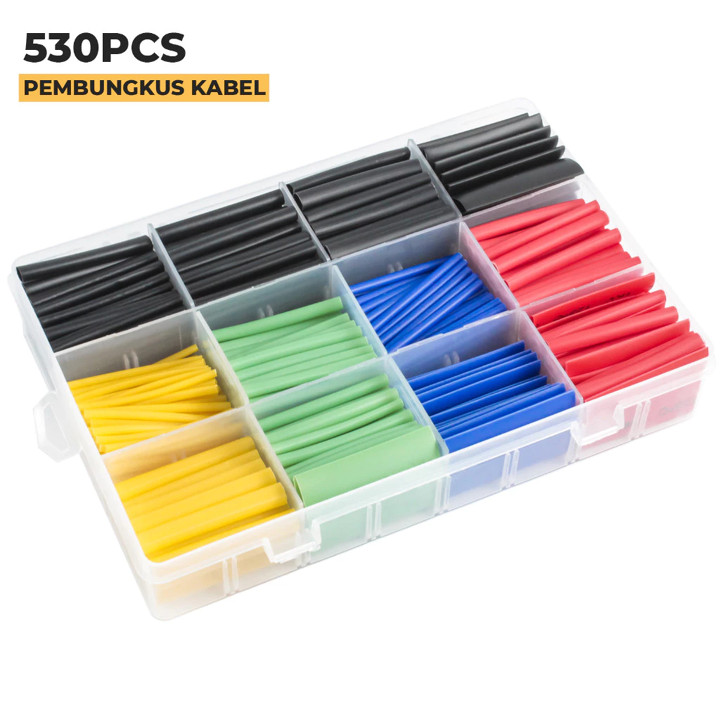 Selongsong Kabel Heat Shrink 530 PCS / 560 PCS Set Isolasi K