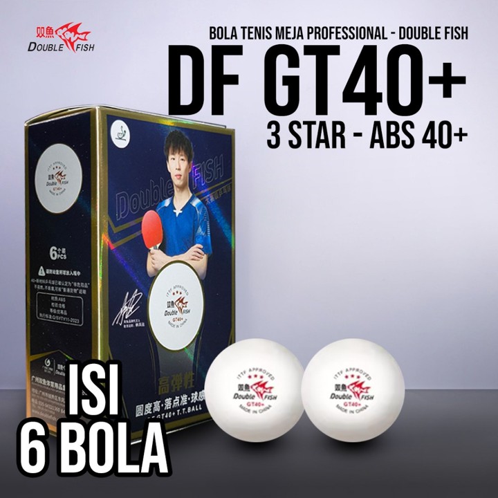 Bola Pingpong Bola Tenis Meja Double Fish DF GT40+ 3 Star IT