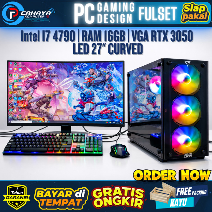 PC Gaming Design [Full Set] i7 4790 | RAM 16GB | RTX 3050 | 