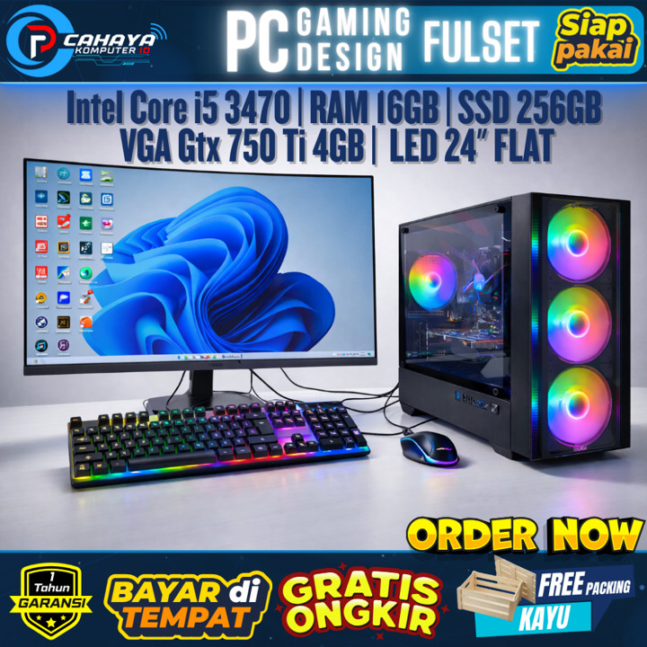 PC Gaming Design [FULL SET] Intel Core I5 | RAM 16GB | VGA G