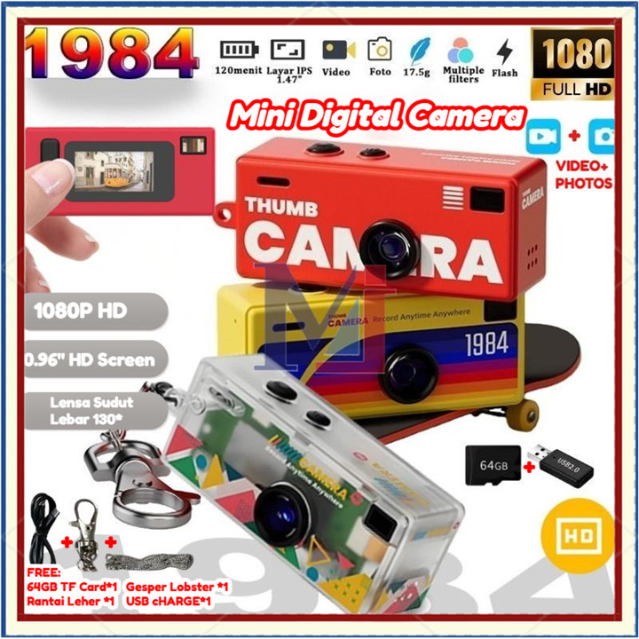 [COD] Gital Camera Thumb Camera 1080P Mini Kamera Digital Re