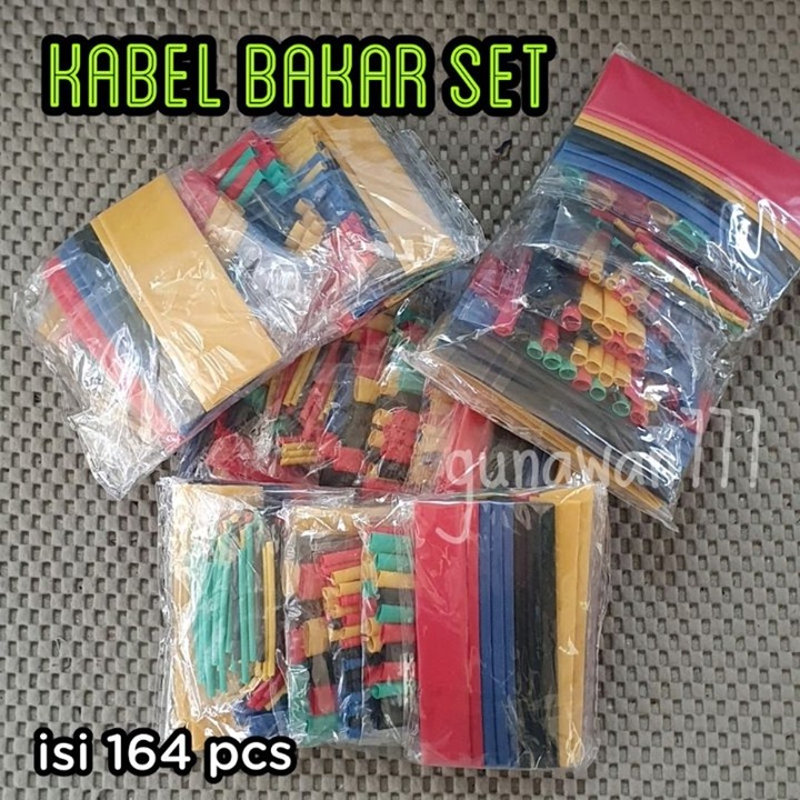 Kabel Bakar set Heat Shrink isi 164 pcs Bahan Polyolefin