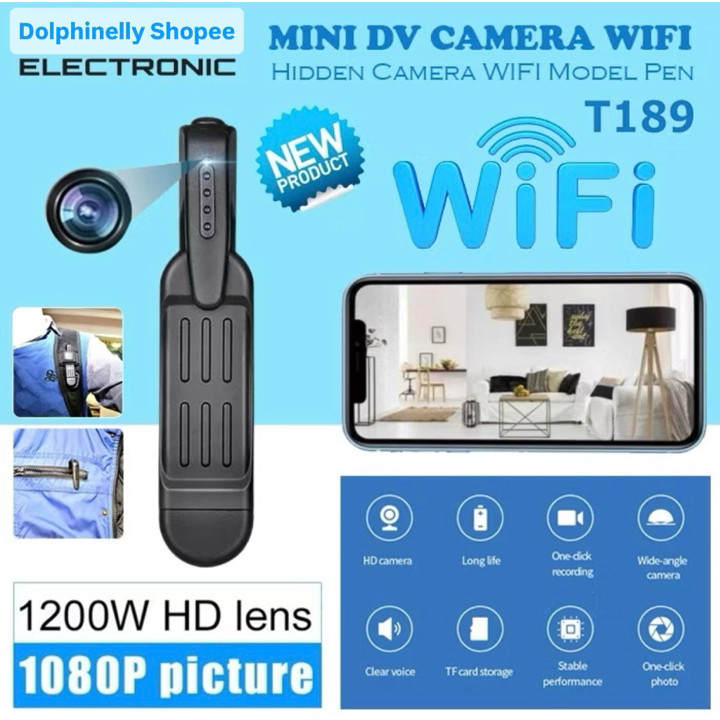 Spy Camera Wifi Pen Clip 1080P Kamera Pengintai Tersembunyi 