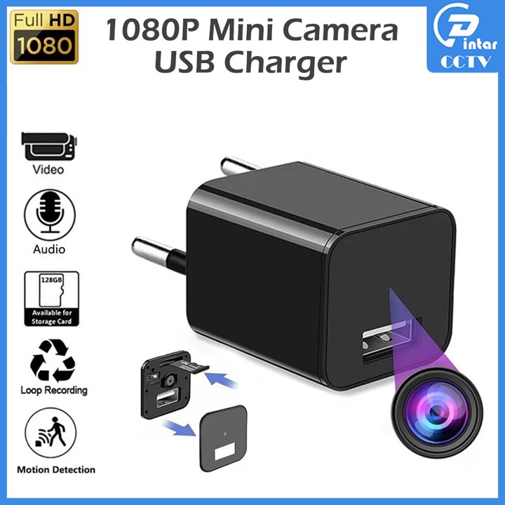 M1 Kamera Mini Tersembunyi CCTV HD 1080P USB power adaptor c