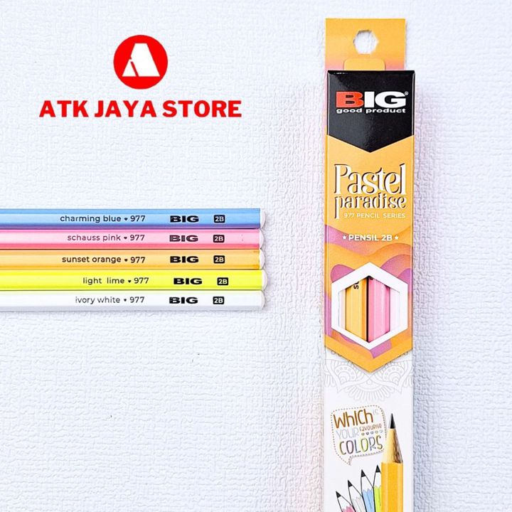 Pensil 2B BIG warna Pastel / Pensil cute