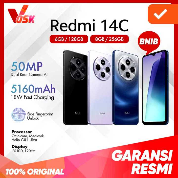 Xiaomi Redmi 14C 6/128GB 8/256GB Garansi Resmi
