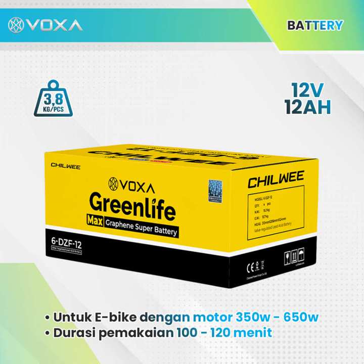 CHILWEE GREENLIFE 15.2kg 6DZF12 Aki Baterai Tahan Lama Elekt