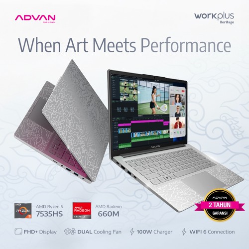 ADVAN Laptop Workplus Heritage Ryzen 5 7535HS | 16GB/1TB | D