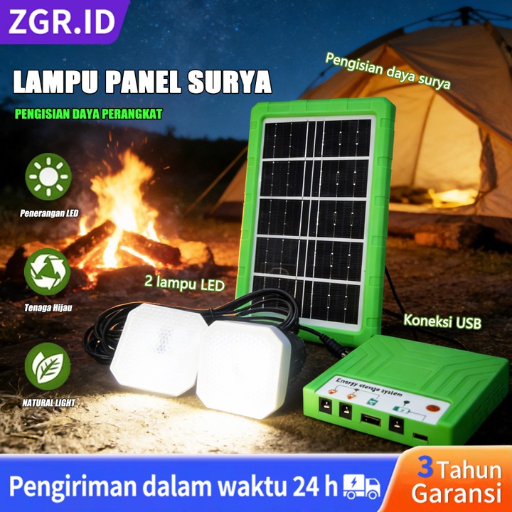 Garansi 3 Tahun Lampu Tenaga Surya Portabel 3600mAh dengan 2