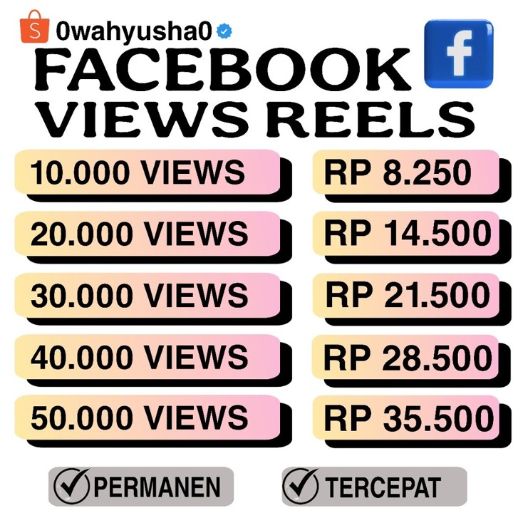 VIEWS REEL FACEB00K REAL PERMANEN BERGARANSI