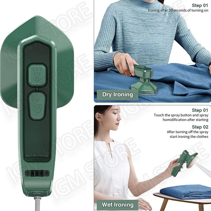 Setrika Uap Low Watt Portable Dry / Wet Ironing Travel Strea