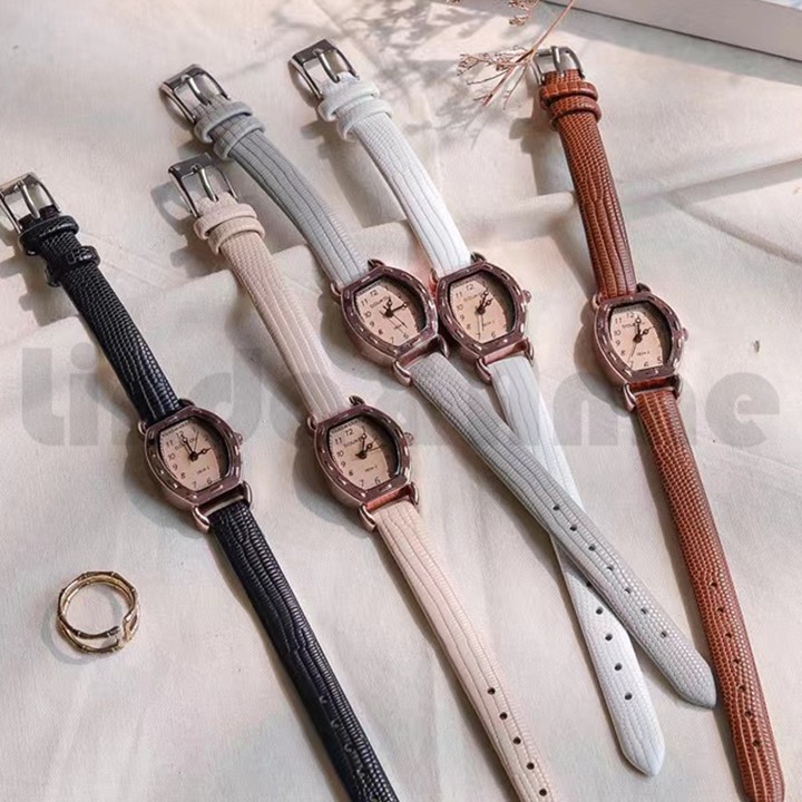 Jam Tangan Kecil Wanita Analog Casual Vintage Tali Kulit Mur