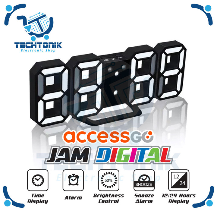Jam Alarm 3D Digital Dinding Bisa Cek Suhu Temperatur ACCESS
