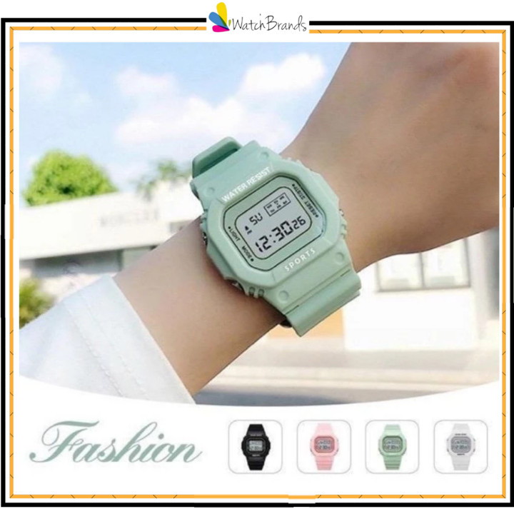 WBS JAM TANGAN DIGITAL RUBBER PRIA WANITA SEGI GROSIR KARET 